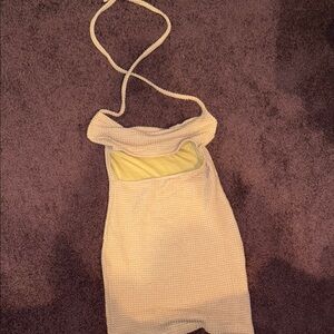 Cream Knit Halter Dress